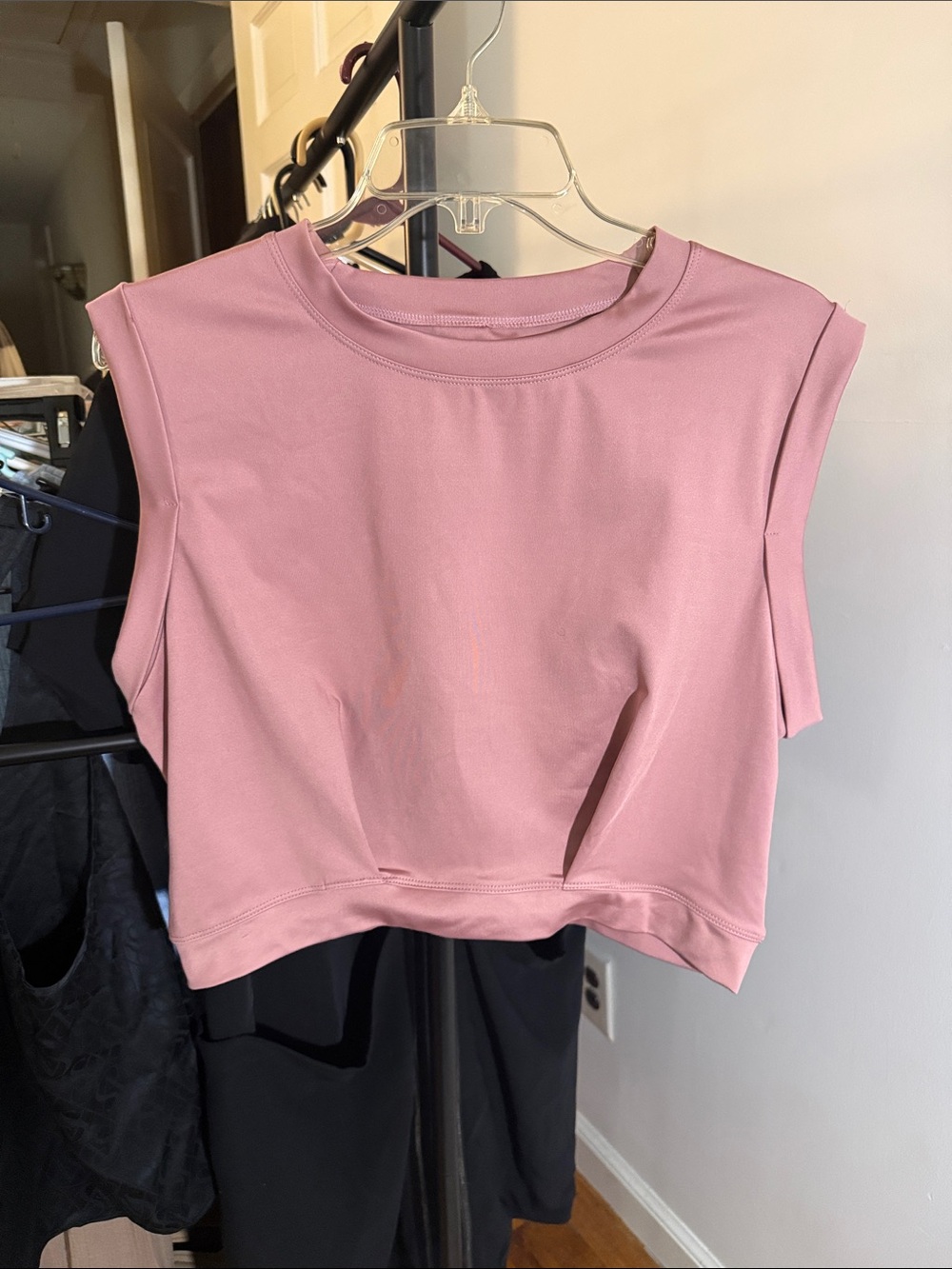 Cropped Sleeveless Tank Top - Dusty Rose